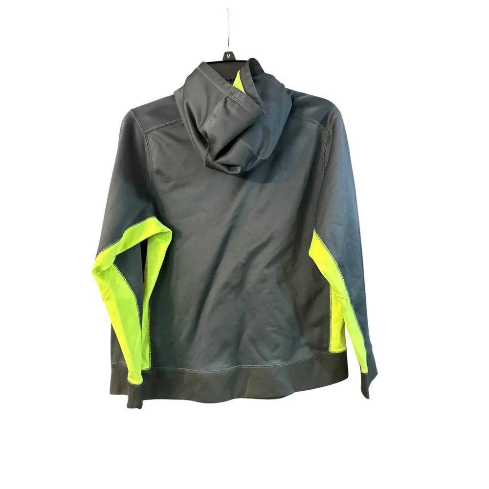 Nike Boys Therma-FIT Football Hoodie Grey Neon Volt Pullover XL 18-20